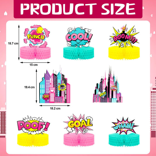 Hotop hero girl honeycomb decor pink version for festive table