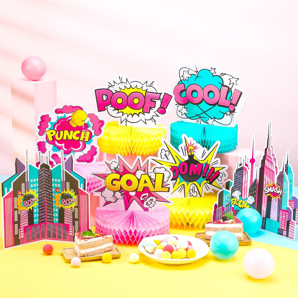 Hotop hero girl honeycomb decor pink variations on table
