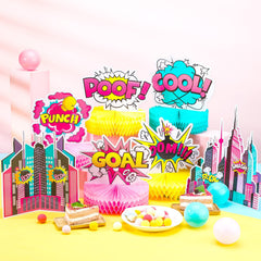Hotop hero girl honeycomb decor pink variations on table