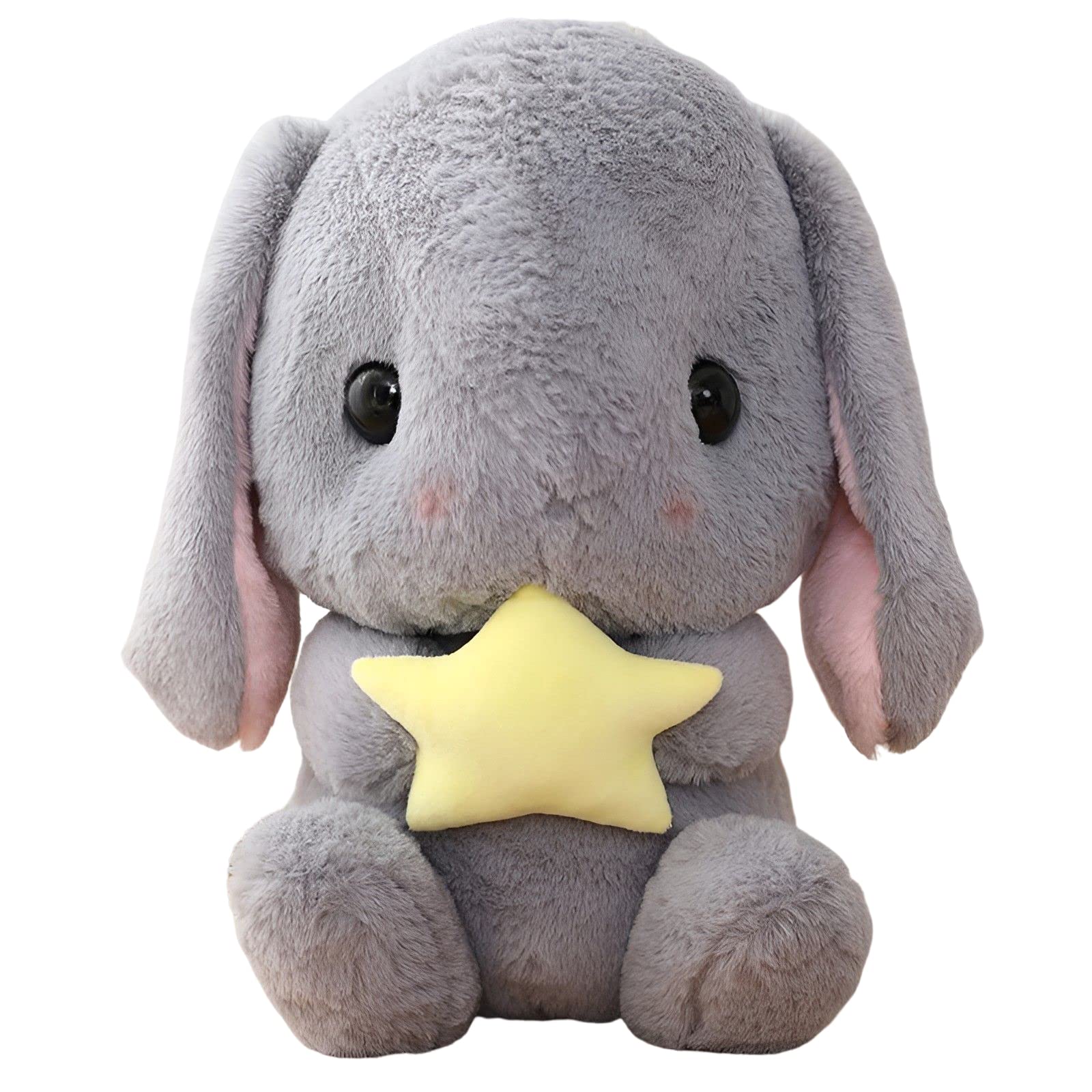 HOUPU Sitting Lop-Eared Rabbit gray-star plush for cozy bedtime cuddles