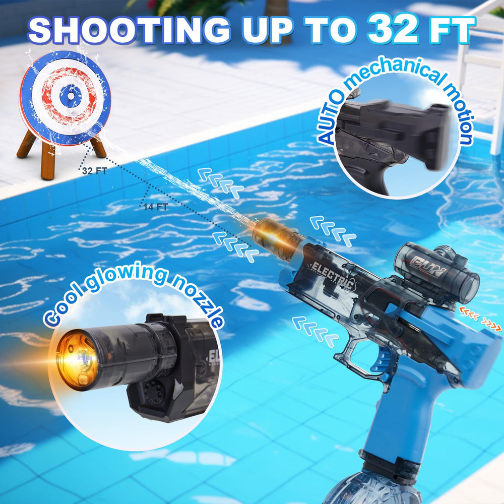 Houscly water gun shows 32 ft range for long-distance hits