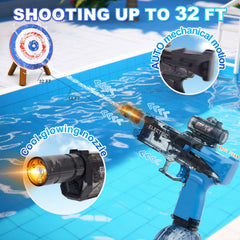 Houscly water gun shows 32 ft range for long-distance hits