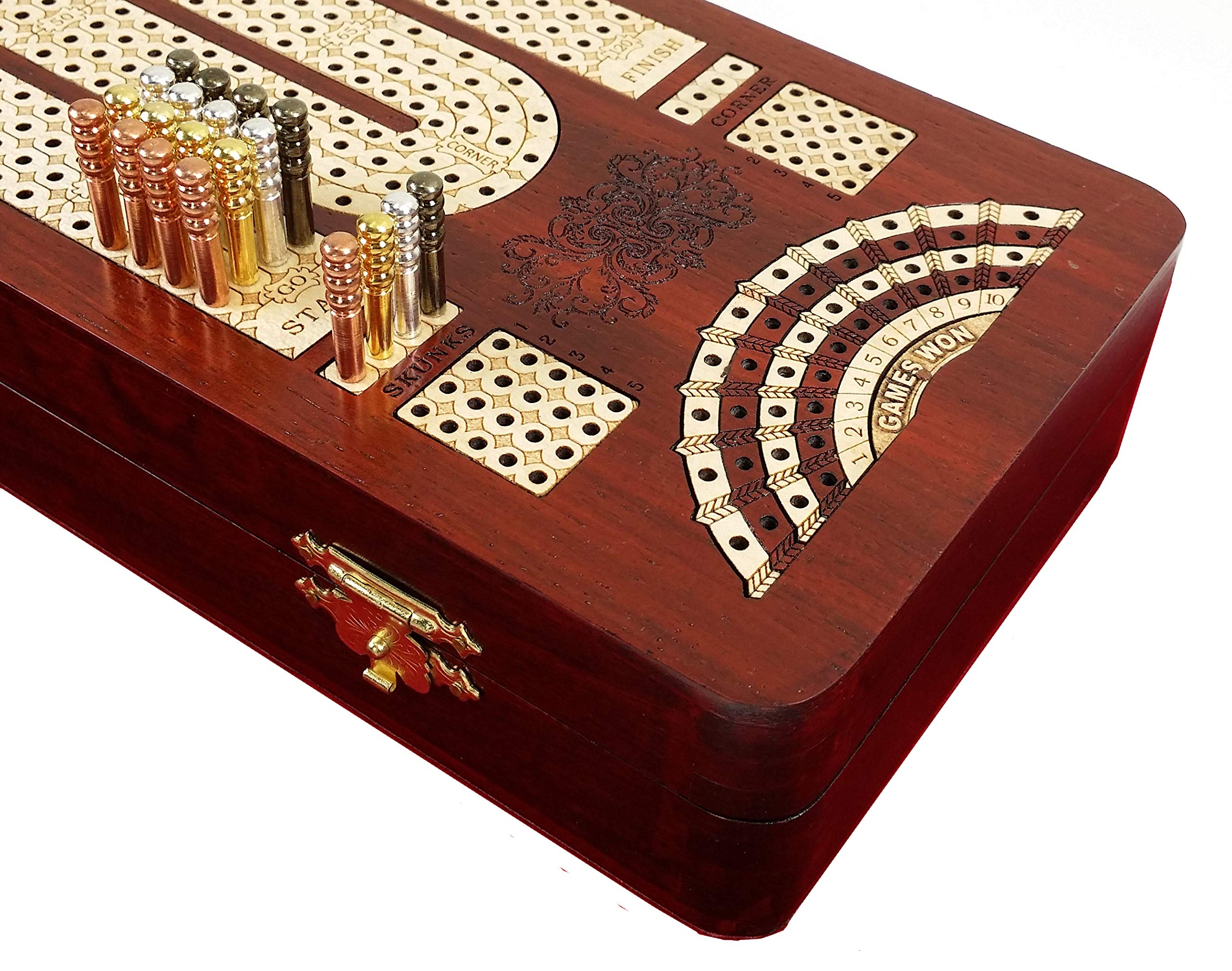 House of Cribbage 14-inch four-track board for smooth scoring