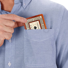House of Cribbage magnetic lid storage for peg organization.