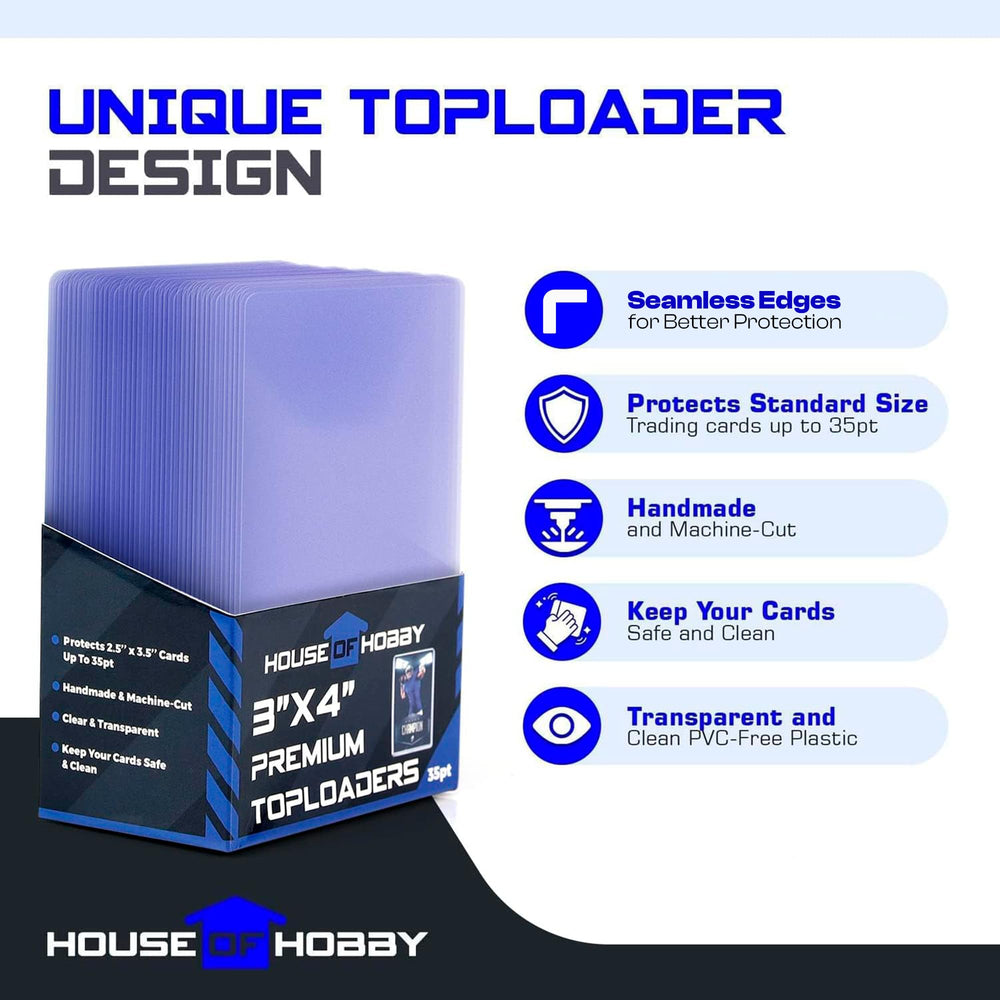 House of Hobby baseball card top loader protects sports cards.