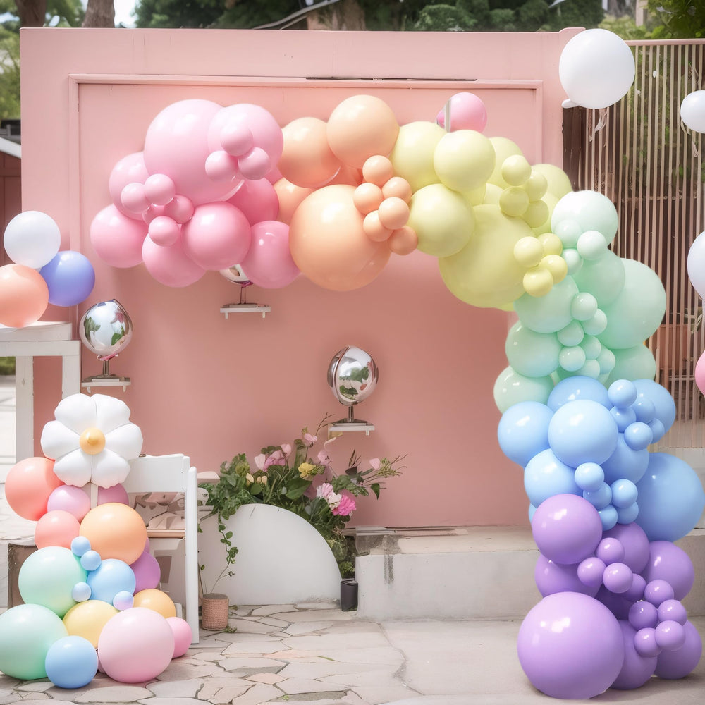 House of Party baby shower rainbow balloons brighten the room