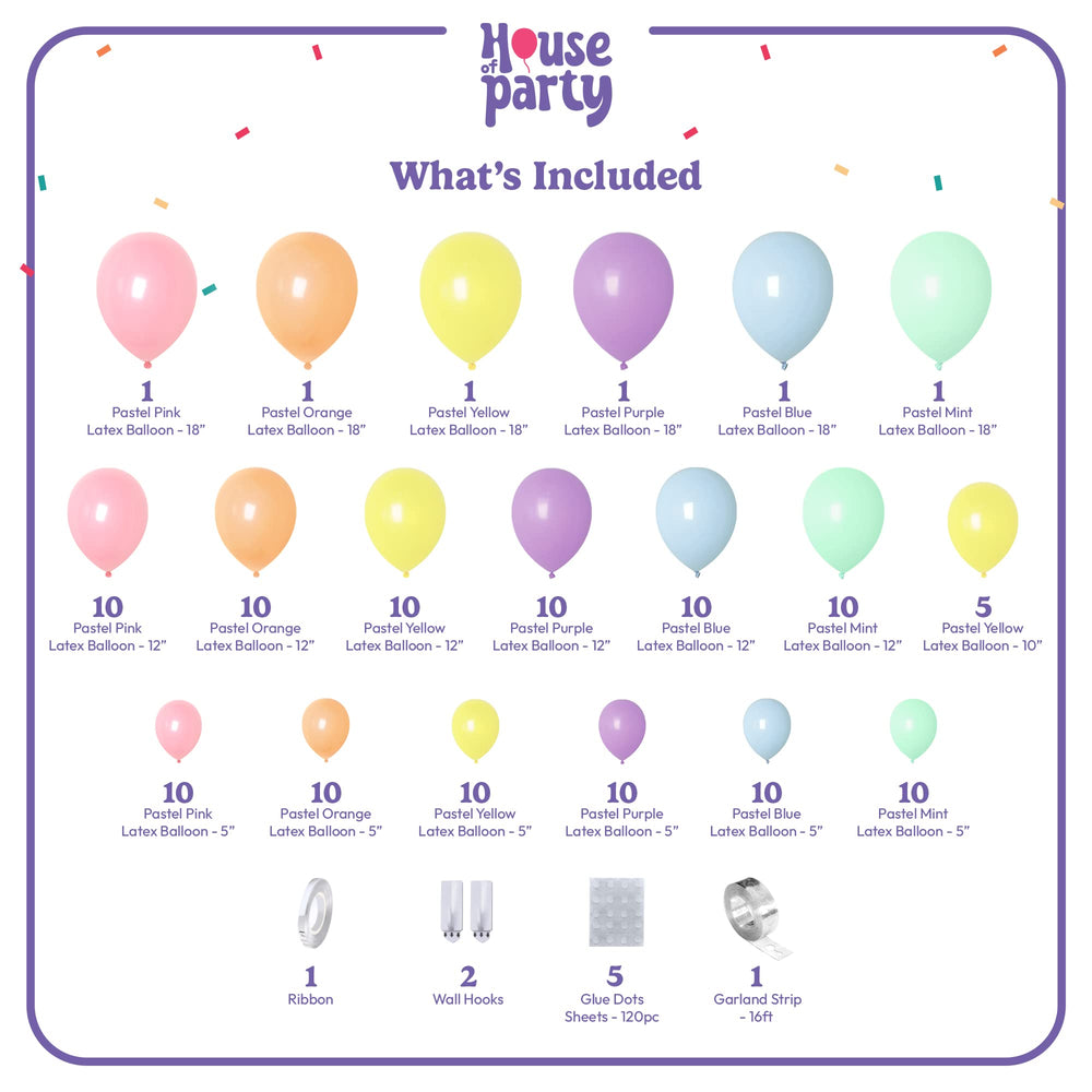 House of Party rainbow balloon backdrop setup enhances party photos