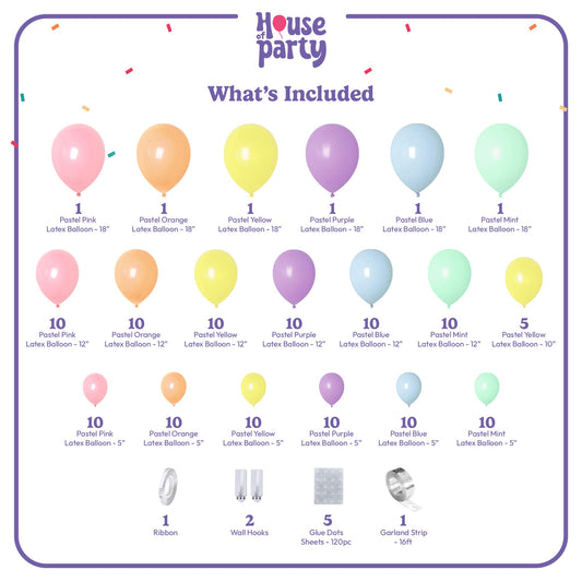 House of Party rainbow balloon backdrop setup enhances party photos