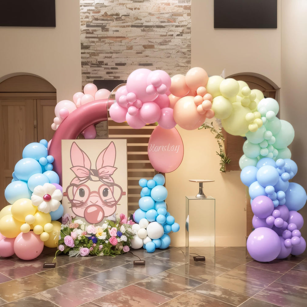 House of Party pastel rainbow garland kit creates colorful decor
