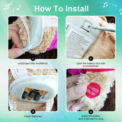 Houwsbaby teddy battery compartment; batteries not included for easy gifting.