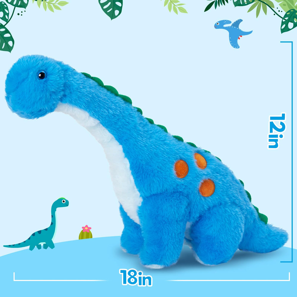 Houwsbaby blue LED diplodocus plush provides a calming night light.