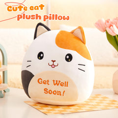 Close-up embroidery of calico cat detail adds charm