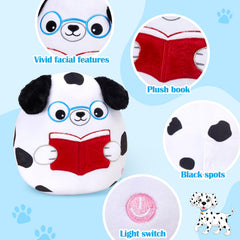 Houwsbaby cuddly reading dog plush for bedtime routines and comforting company