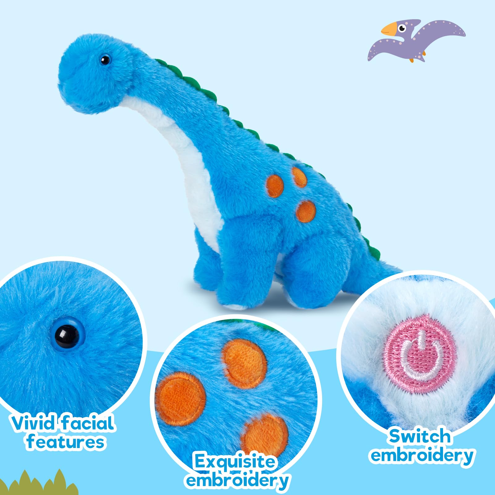 Houwsbaby dinosaur plush with a 15-minute timer auto-off keeps glow simple.