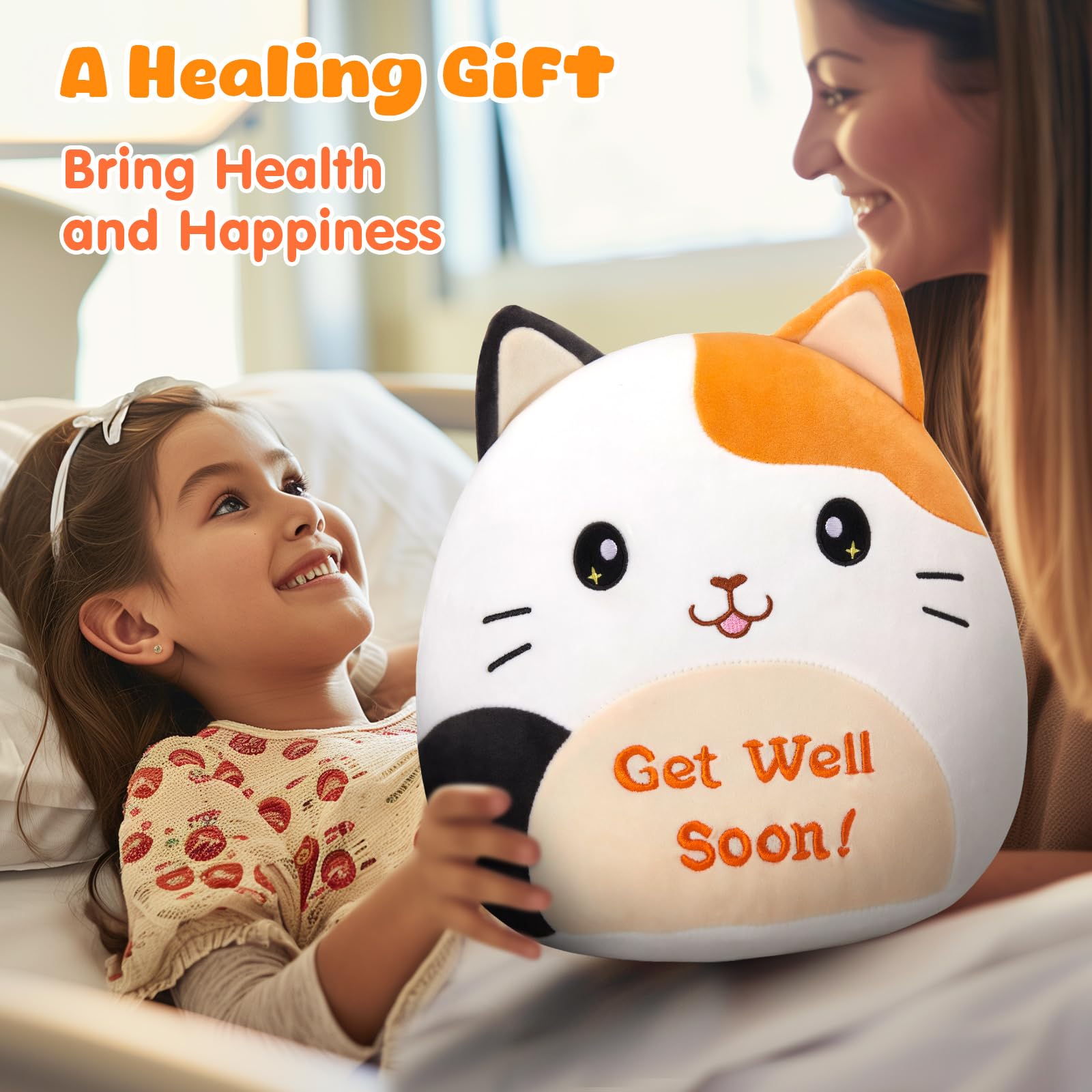 Get Well Soon message plush pillow ideal for gifting