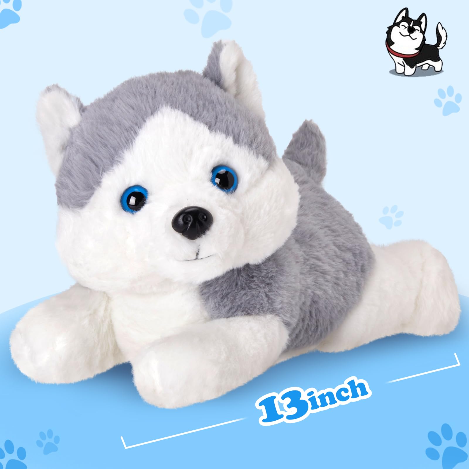 Houwsbaby gray husky night light glows softly at bedtime