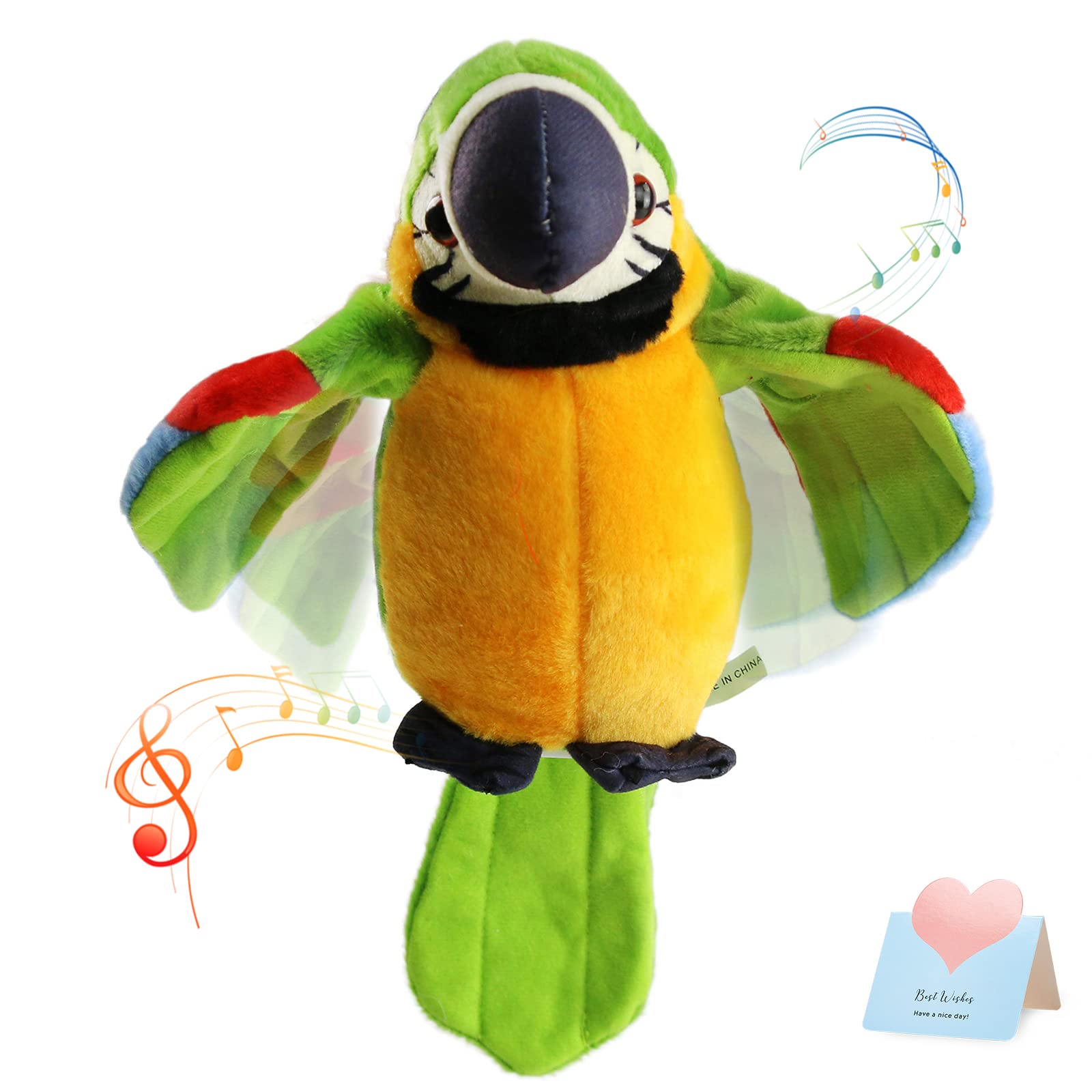 Houwsbaby green parrot plush, soft and cuddly for kids.