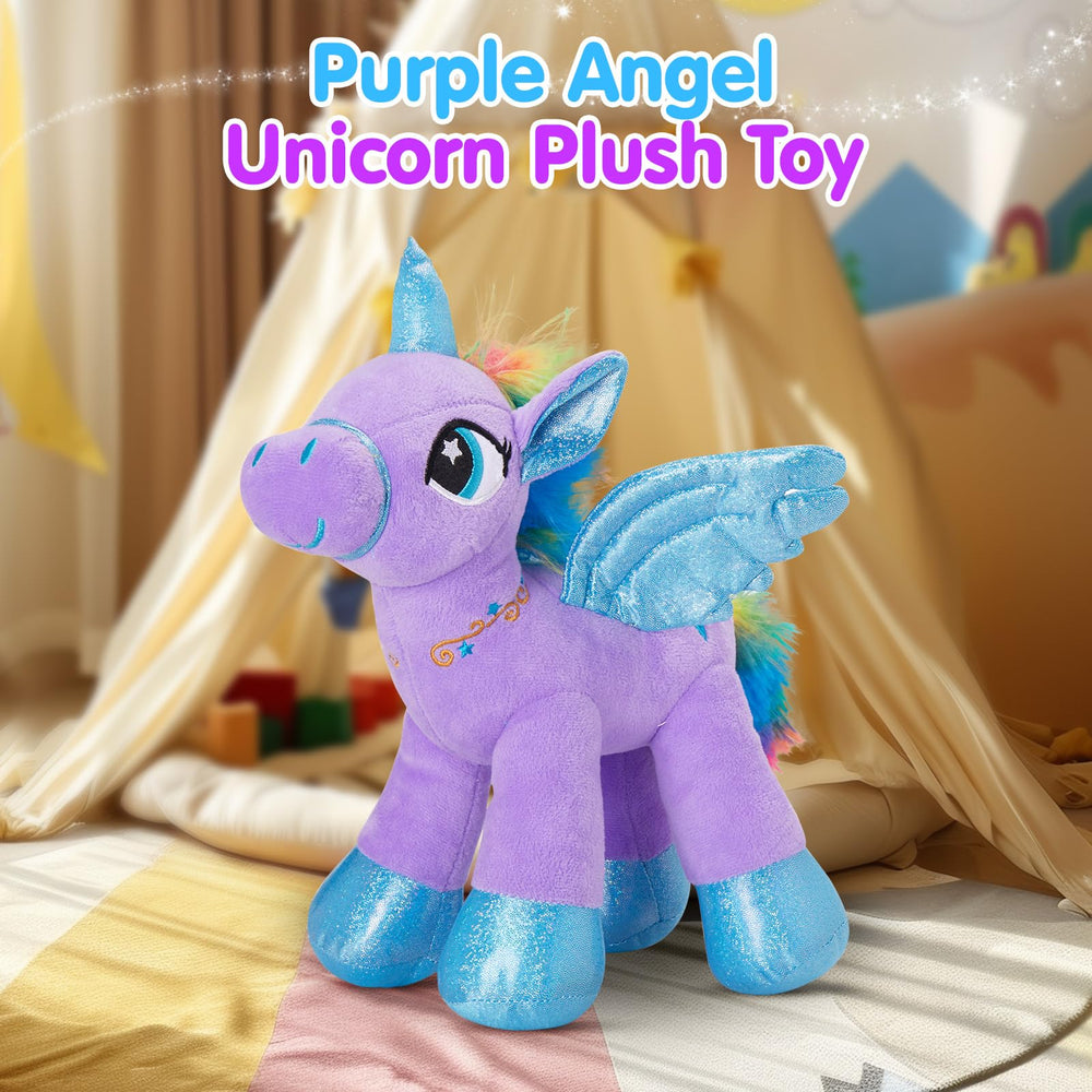 Houwsbaby 14in unicorn plush provides a cozy bedtime companion with gentle illumination.