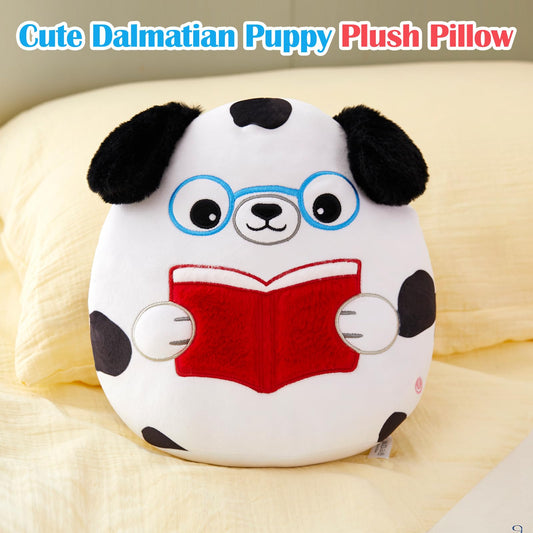 Houwsbaby spotted dog plush with glasses and book offers cozy bedtime companionship