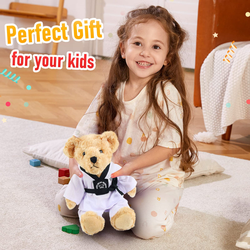 Houwsbaby Taekwondo Teddy Bear cuddly toy ideal for naps and playtime.