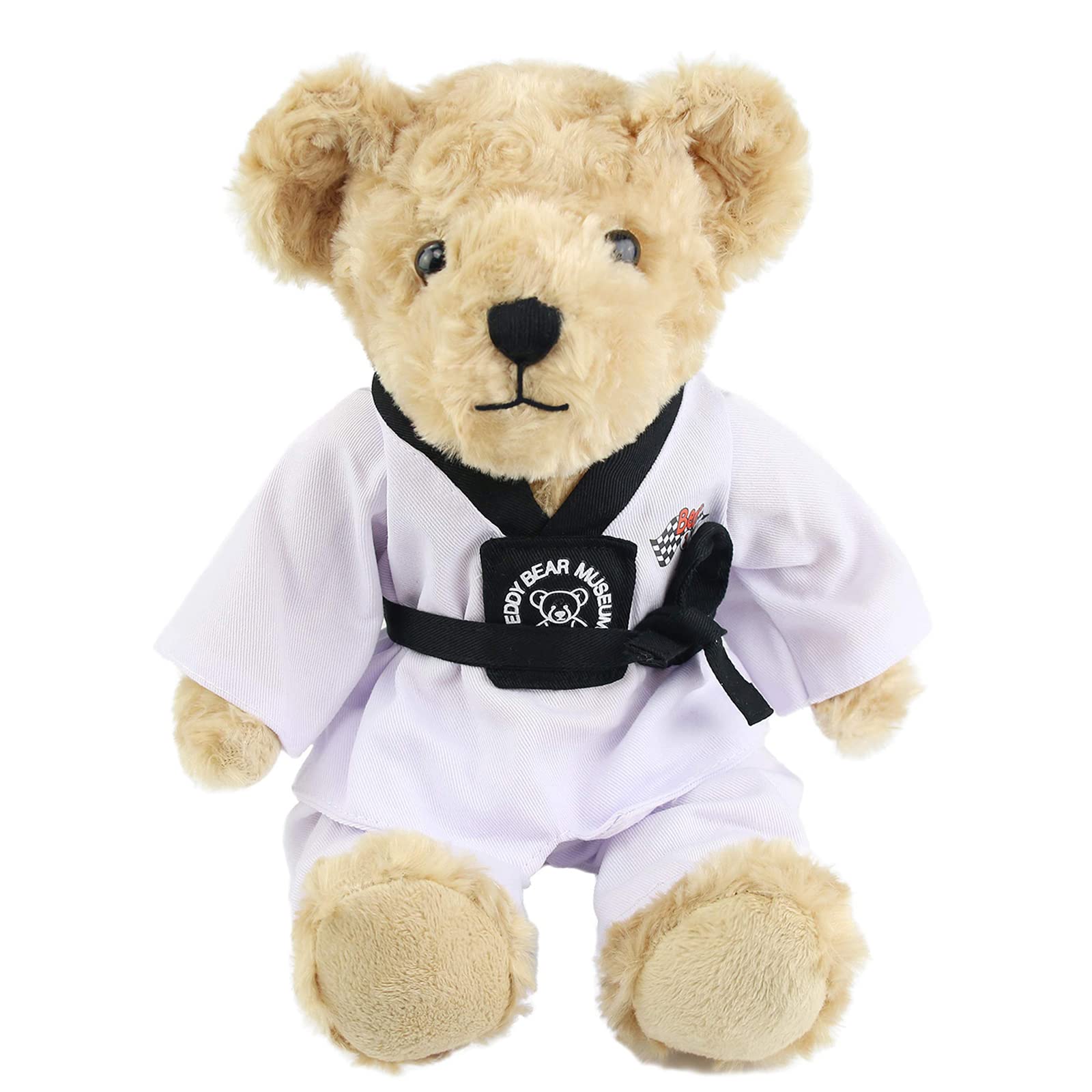 Houwsbaby Taekwondo Teddy Bear wearing a black belt for martial arts-inspired play.