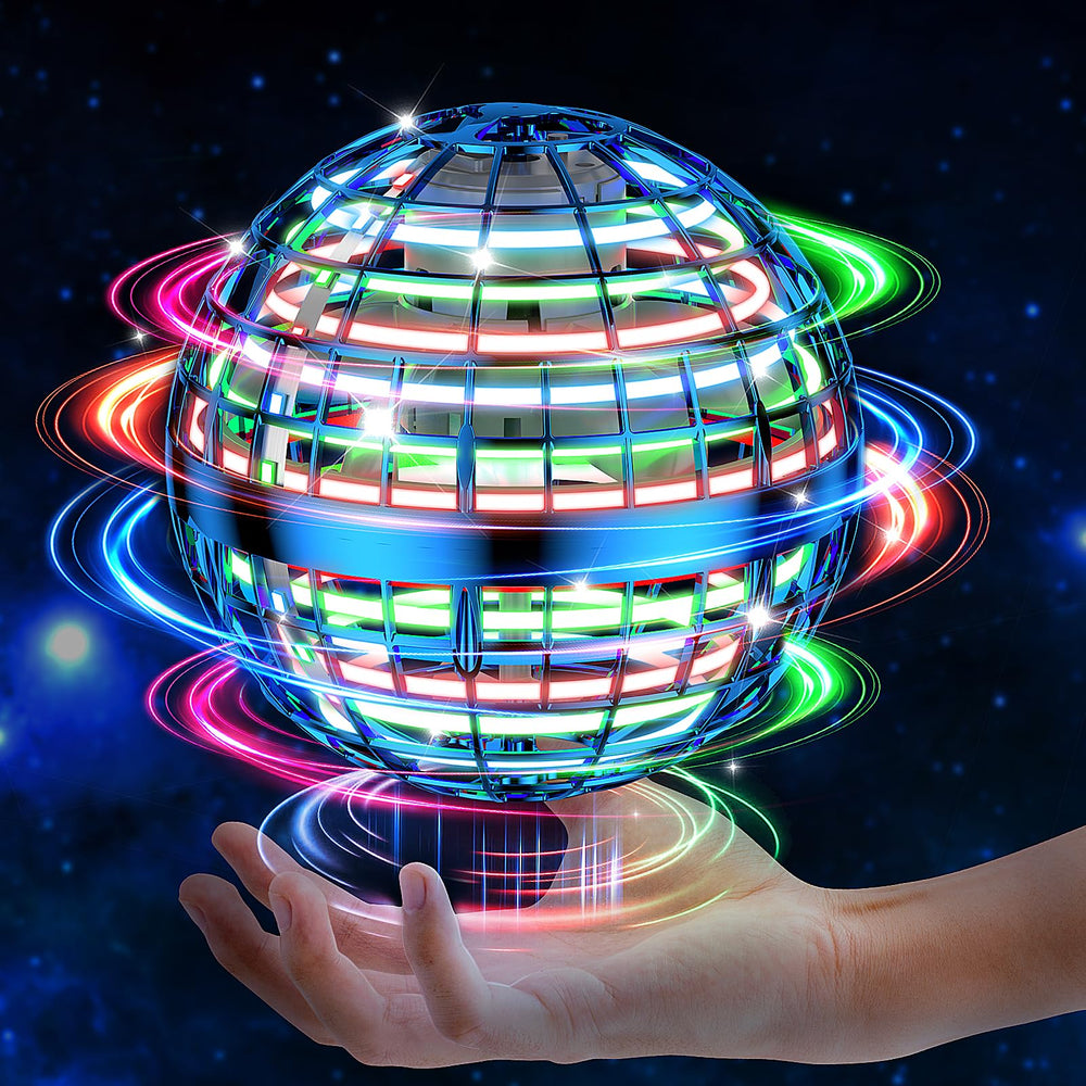 HoviSco Flying Orb Ball blue hover shows precise indoor play with hand control.