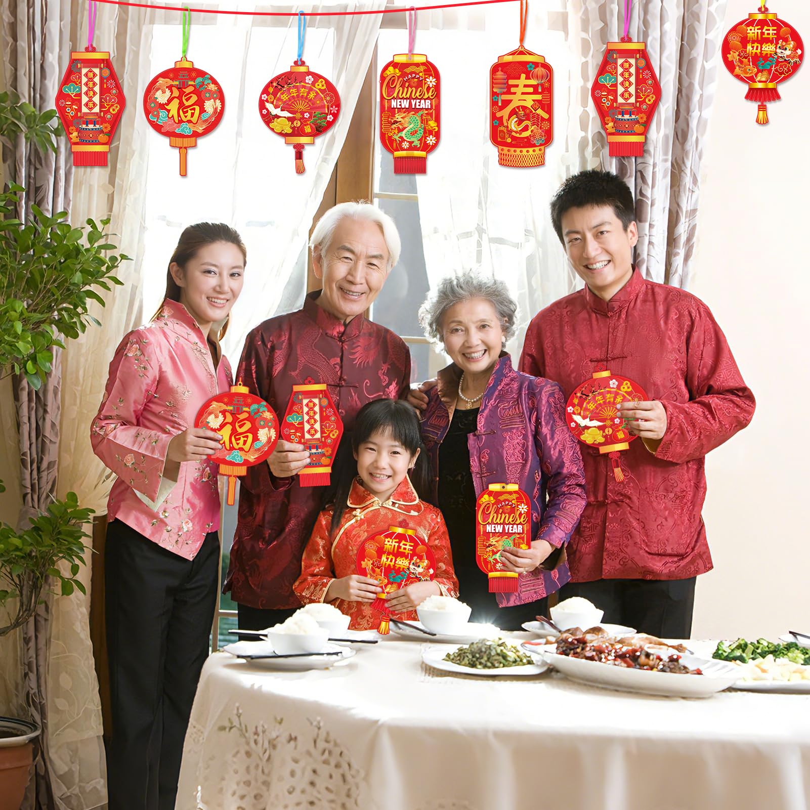 HOWAF Chinese New Year party decor kit for celebrations and gifts
