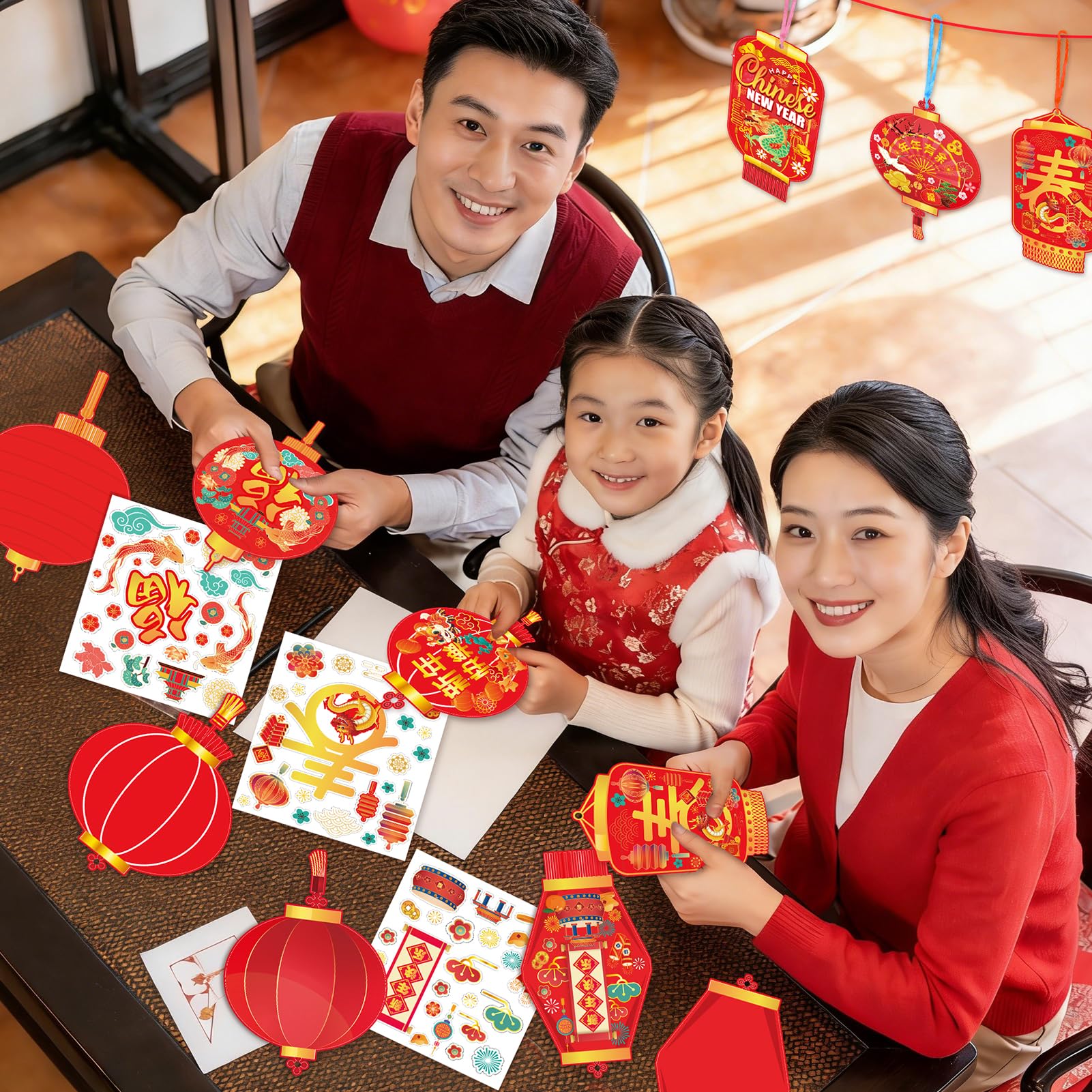 HOWAF laminated craft cards for durable, safe kid-friendly Lunar New Year art