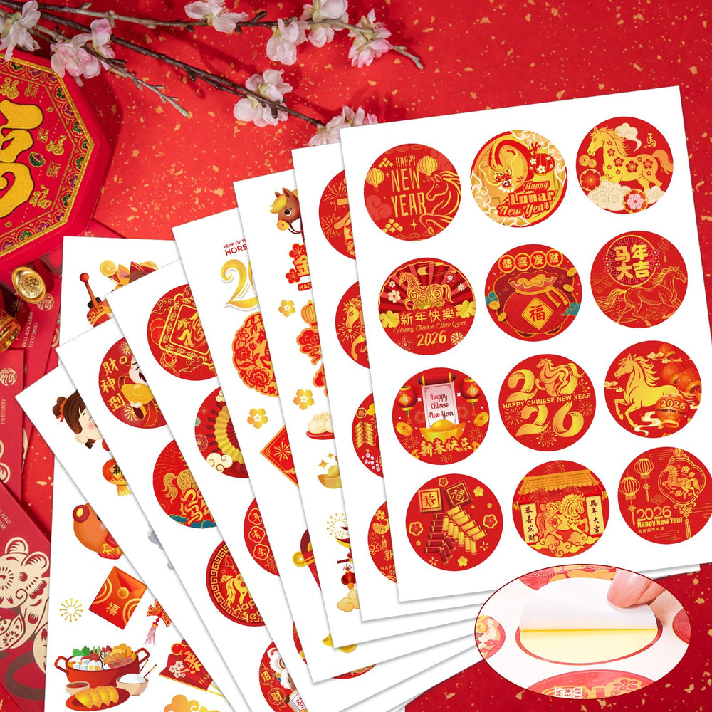 HOWAF Lanterns, Firecrackers, and blessings—festive stickers for walls and windows.