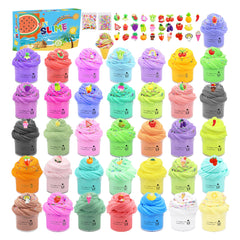 Howlaiwoo 36-pack mini butter slime kit with funny fruits charms for playful sensory play