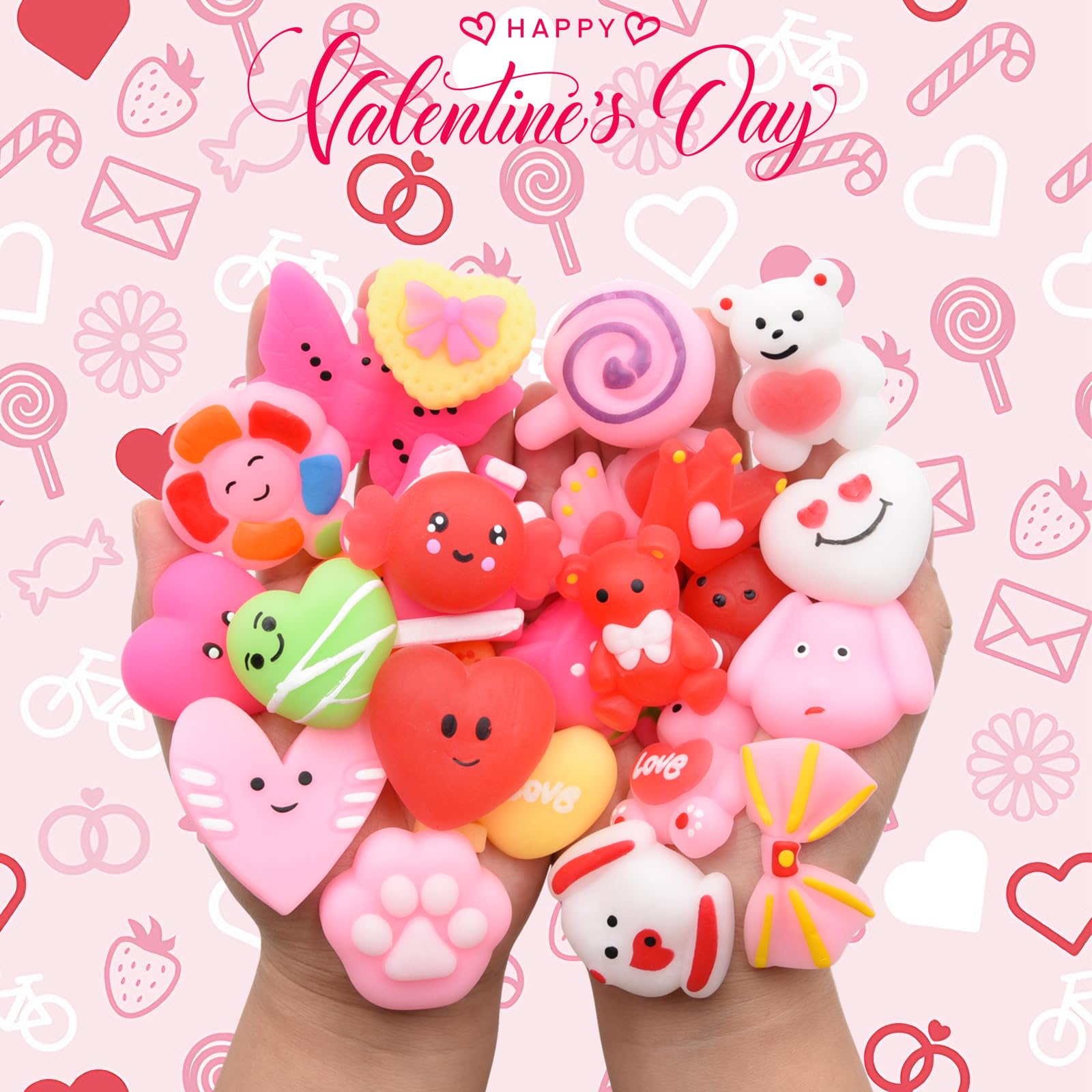 Howzcci valentines squishy bundle shown as party favors