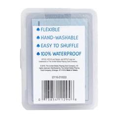 Hoyle durable plastic cards resist bending and tearing.