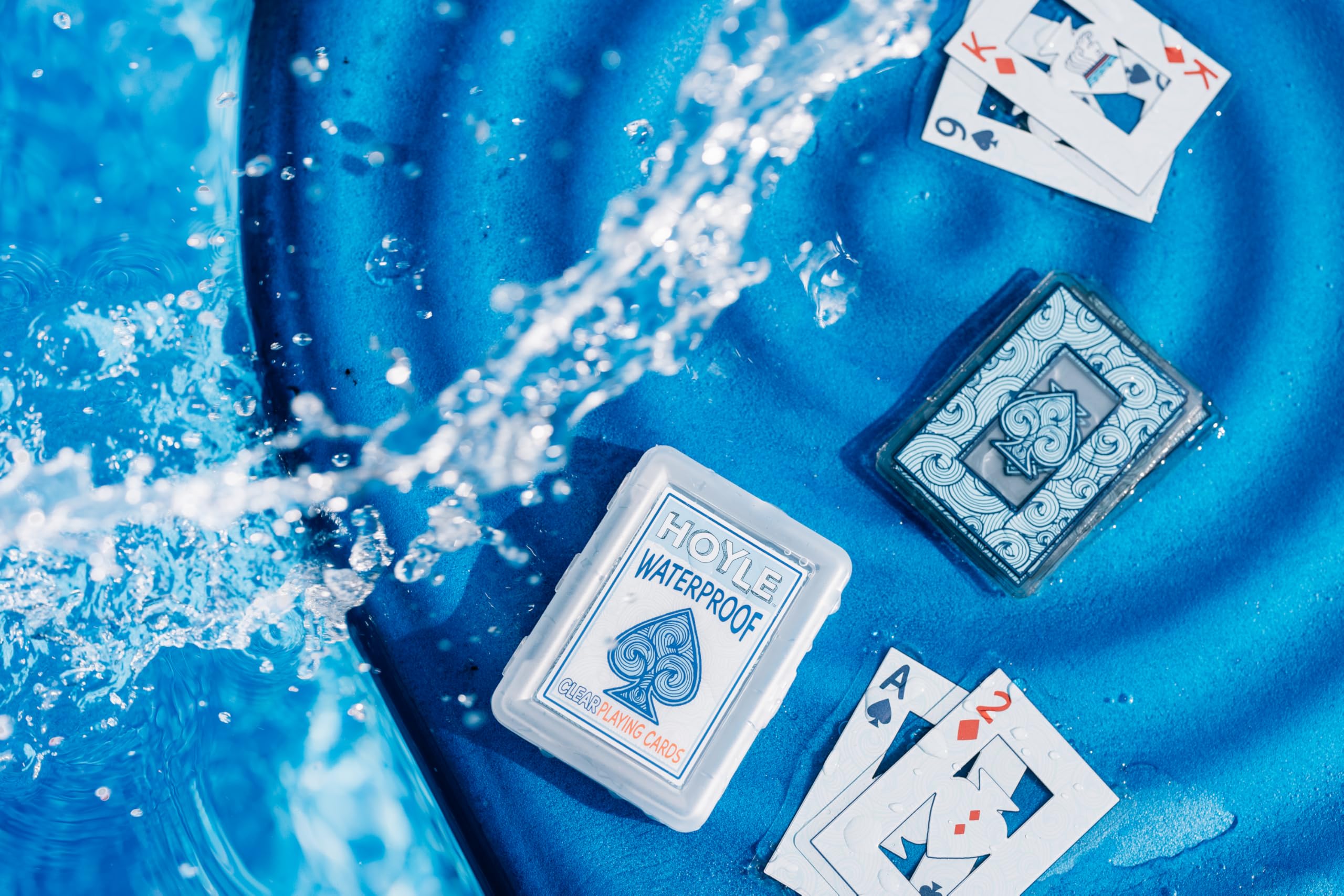 Hoyle versatile plastic cards suit family and casual poker.
