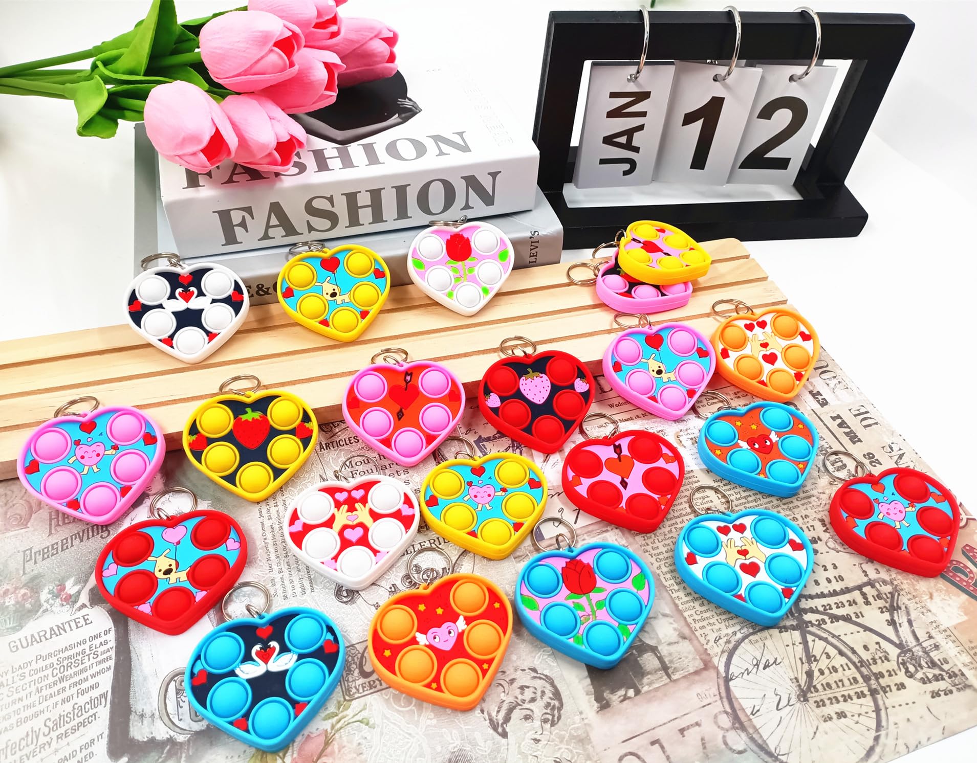 HOZKEAP heart fidget bubble keychain designed for daily play and durability
