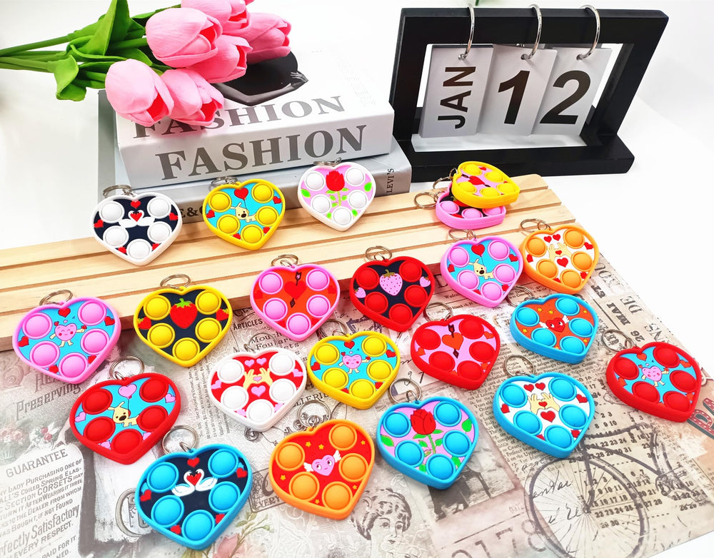 HOZKEAP heart fidget bubble keychain designed for daily play and durability