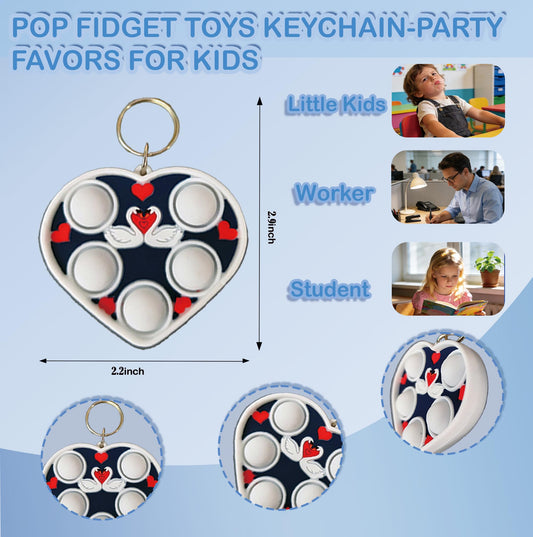 HOZKEAP heart fidget bubble keychain with greeting card enhances gifting