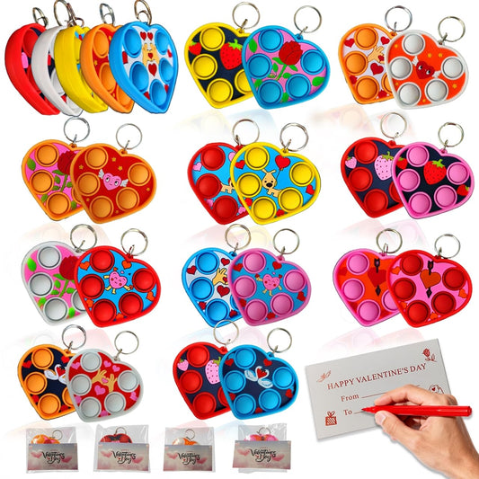 HOZKEAP heart fidget bubble keychain packaging shows gift-ready presentation