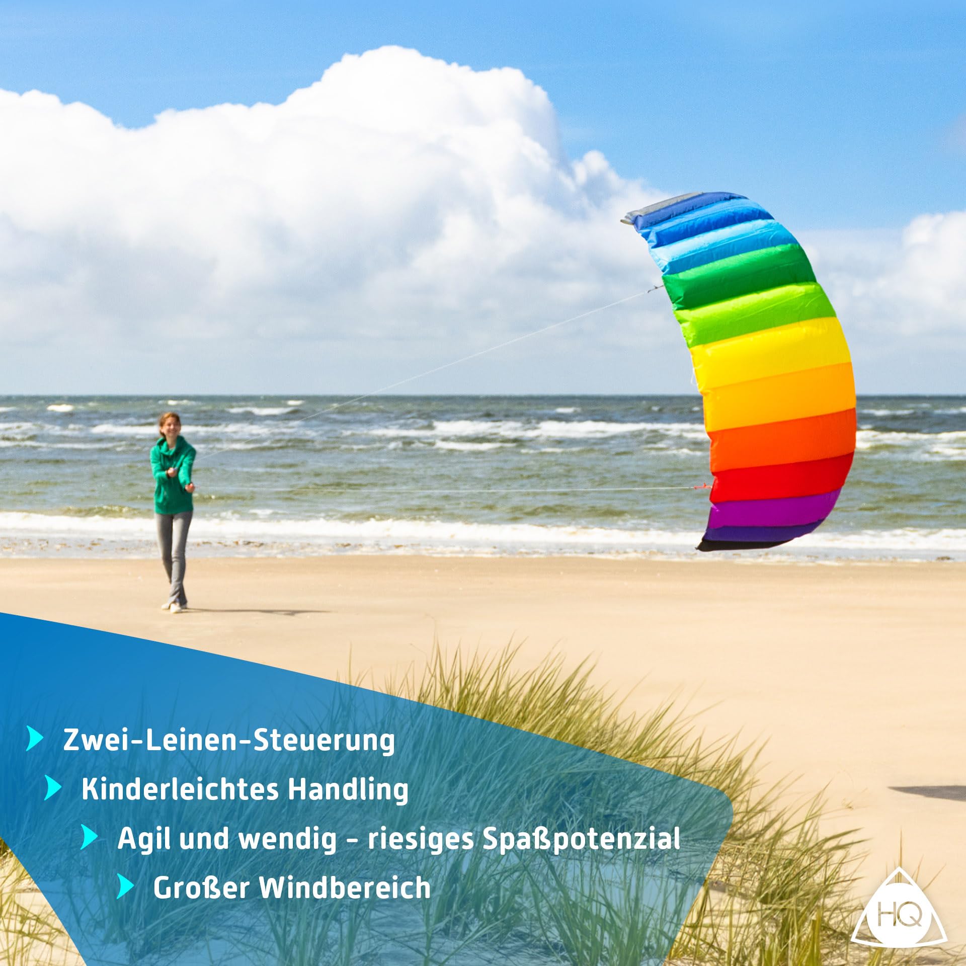 HQ Symphony Beach III flies well in 6-31 mph winds for versatile sessions.
