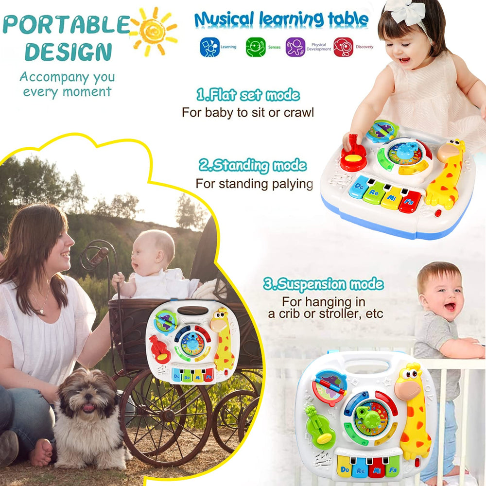 HQXBNBY 3-in-1 learning table for floor, stand, and portable use.