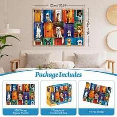 HQXXJW adorable dogs peeking through doors, charming home decor idea