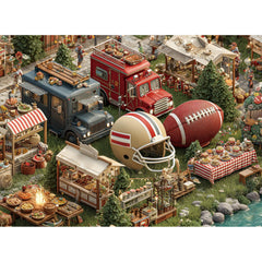 HQXXJW American football town puzzle featuring a nostalgic scene for cozy evenings