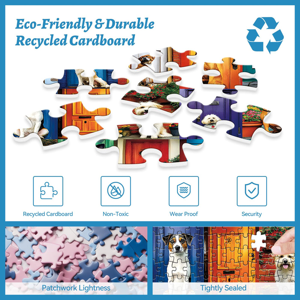 HQXXJW decorative layout of dogs and doors puzzle for display