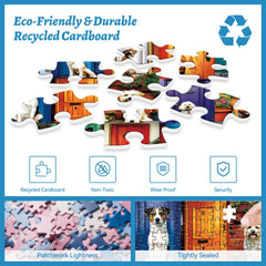 HQXXJW decorative layout of dogs and doors puzzle for display