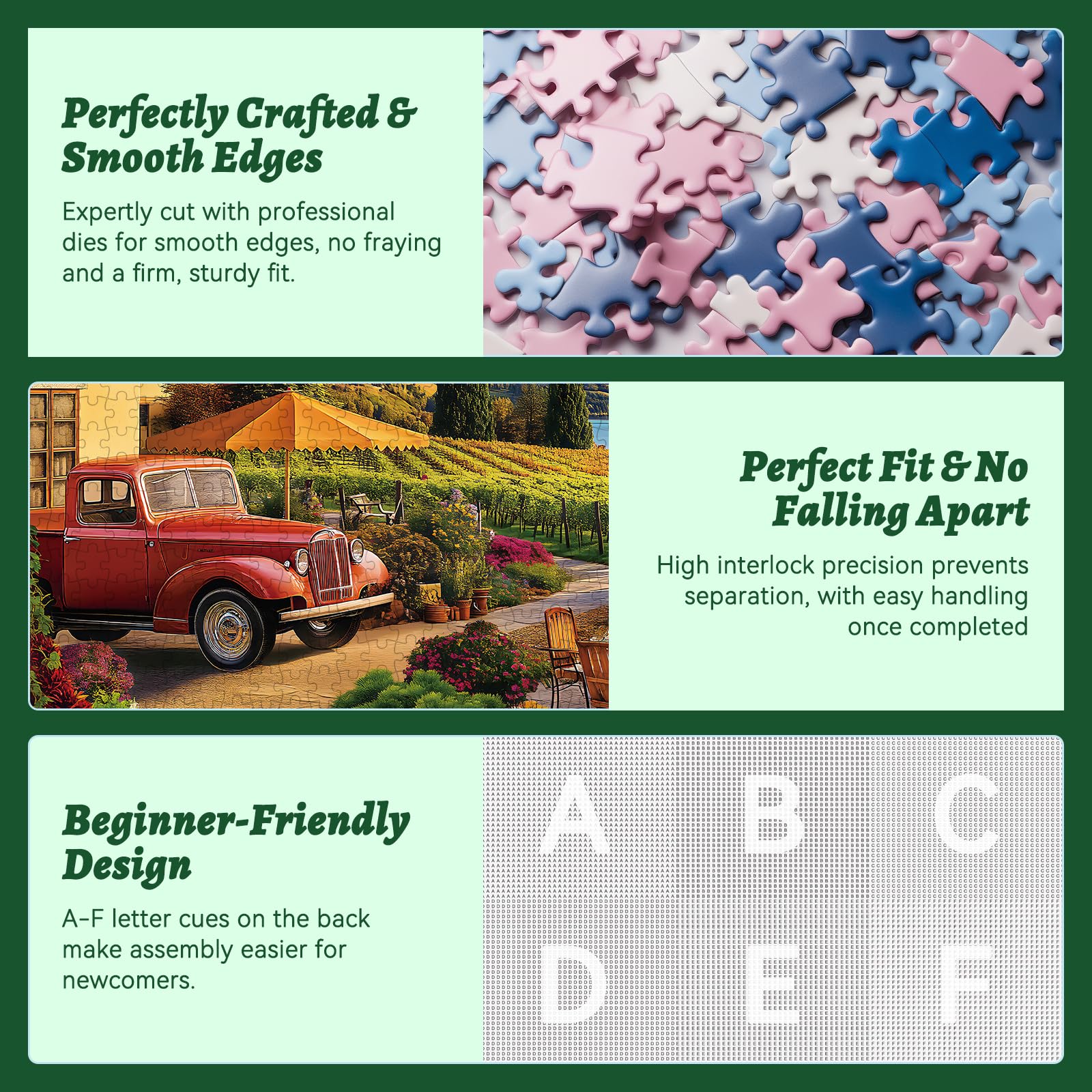 HQXXJW premium recycled cardboard puzzle for a sturdy 500pc set