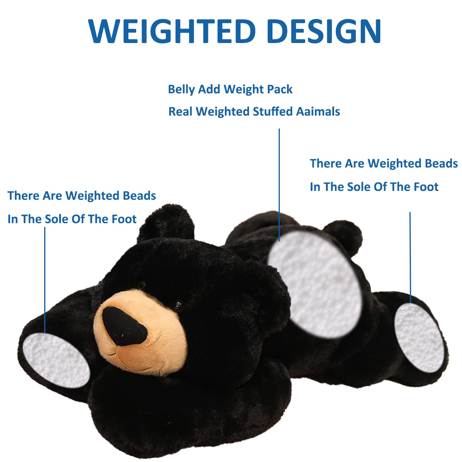 Hronsa weighted bear 50cm plush, ideal for bedtime routines.