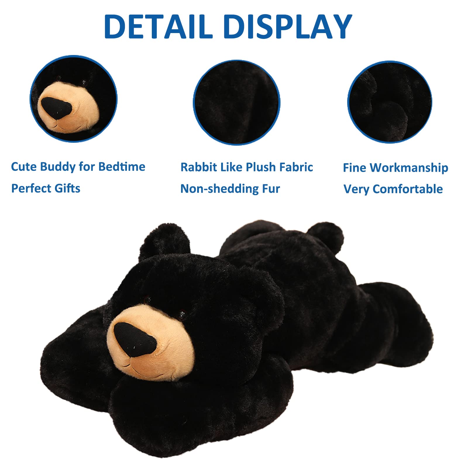 Hronsa weighted bear 75cm plush, cozy companion for relaxation.