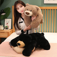 Hronsa weighted bear in living room adds cozy decor and support.