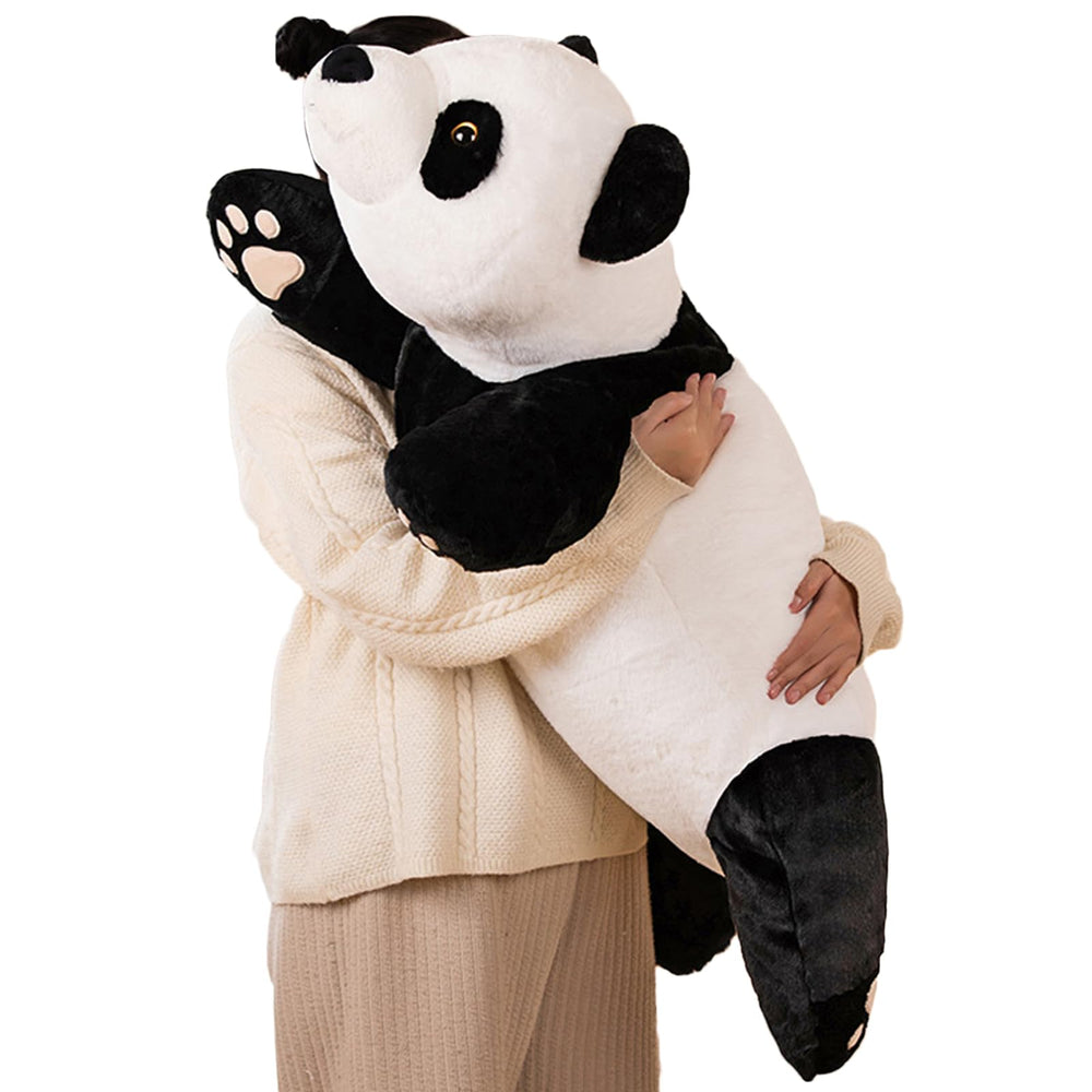 Hronsa weighted panda pillow top view for cozy snuggling.