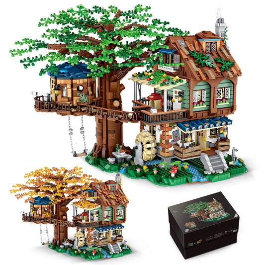 HSANHE Idea Tree House front view shows intricate brickwork for display