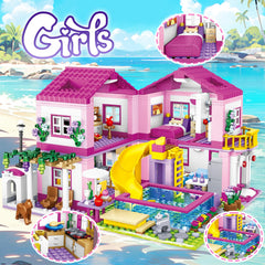 HSANHE Pink Villa Pool scene promotes creative storytelling and role play.